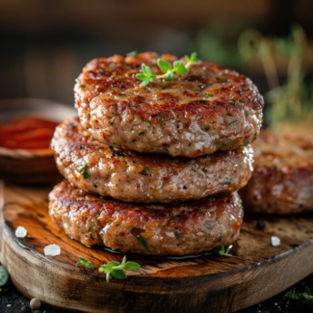 Side of Sausage Patties Breakfast.
