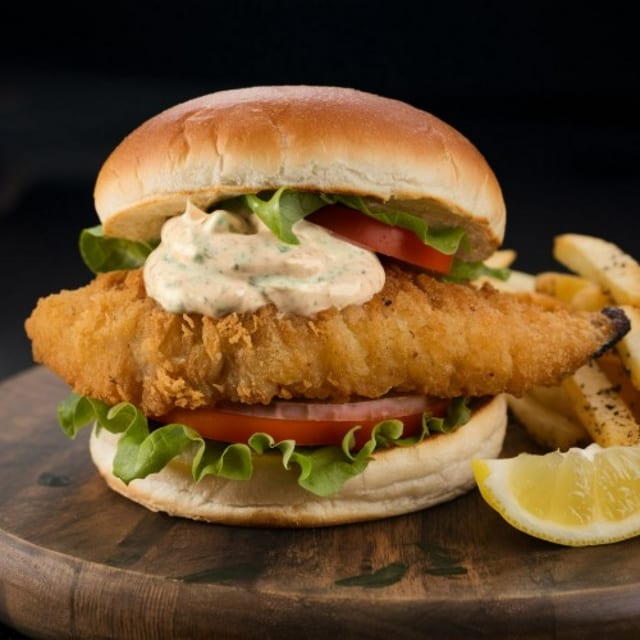 Fish Sandwich with Fries.