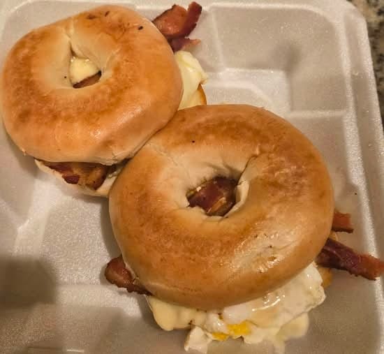 Egg & Cheese on Bagel Breakfast.
